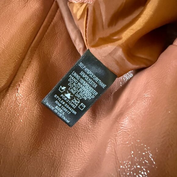 Shinstar Women’s Mini Bodycon Side Slit Rose Vegan Leather Lining Skirt  Size L - Picture 9 of 16